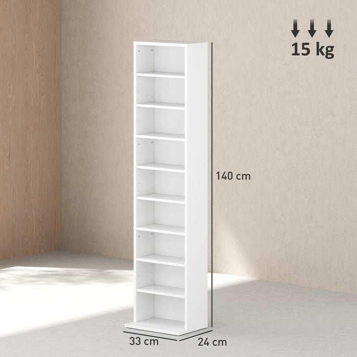 HOMCOM 260 Narrow CD Storage Unit - White