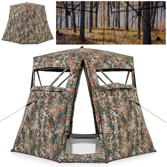 360° One Way See Through Ground Blind Hunting Blind for 2-