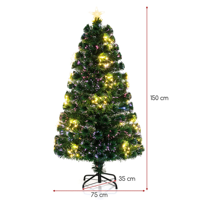 Optical Fiber Christmas Tree Pre-Lit Artificial Xmas Tree-