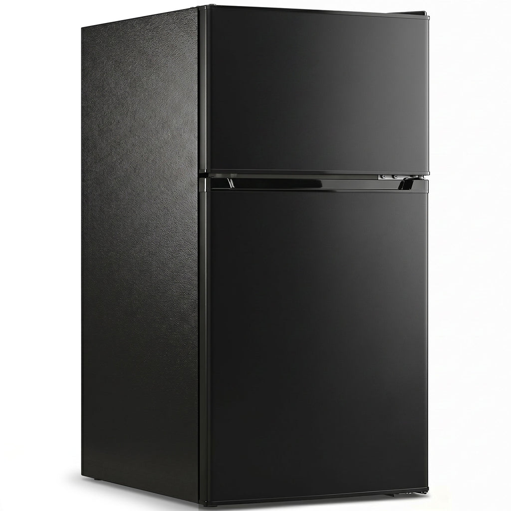 HOMCOM 88L Under Counter Fridge Freezer, Small Refrigerator with 5-Setting, 3 Star Freezer Rating, Black