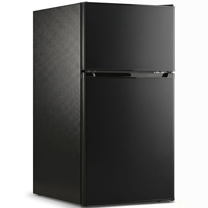 HOMCOM 88L Under Counter Fridge Freezer, Small Refrigerator with 5-Setting, 3 Star Freezer Rating, Black