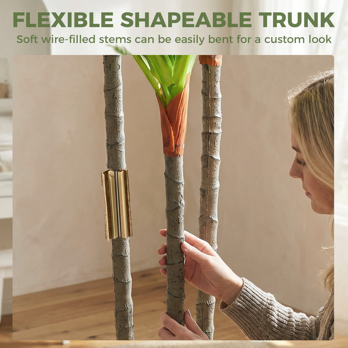 HOMCOM 90cm Lifelike Fake Tree, Artificial Dracaena Tree with Bendable Trunks, Green