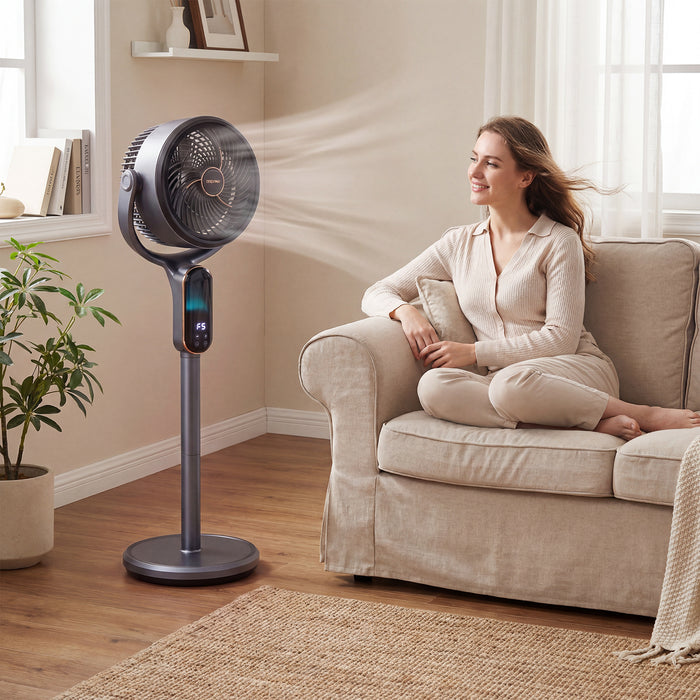 Oscillating Pedestal Fan Quiet Standing Fan with 8 Speeds-