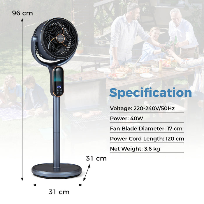 Oscillating Pedestal Fan Quiet Standing Fan with 8 Speeds-