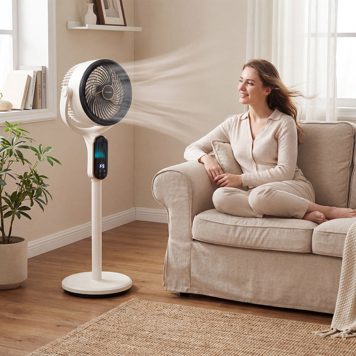 Oscillating Pedestal Fan Quiet Standing Fan with 8 Speeds-