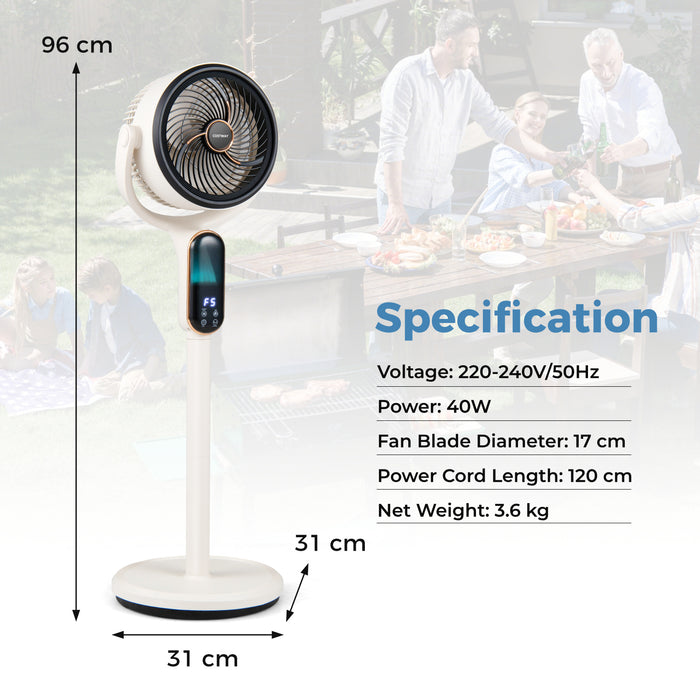 Oscillating Pedestal Fan Quiet Standing Fan with 8 Speeds-