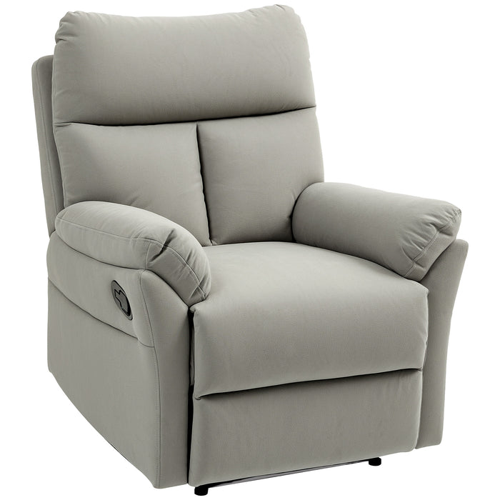 HOMCOM 140° Manual Reclining Armchair, with Footrest - Grey