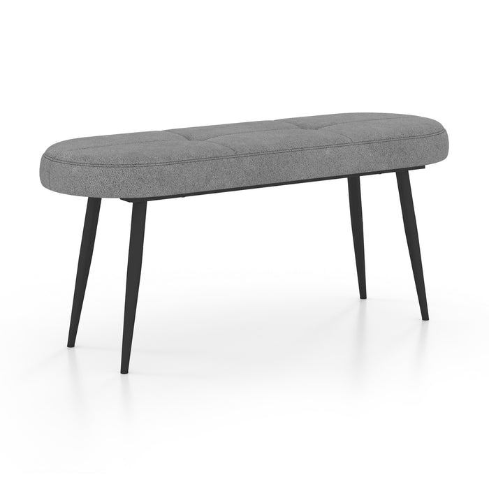 113 cm Ottoman Bench with Sponge Padded Cushion for Entryway Living Room Foyer-Black