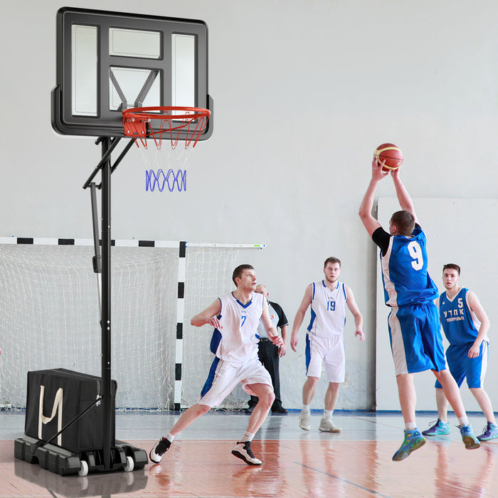 Outdoor Basketball Hoop System with Fillable Base and 2 Wheels-