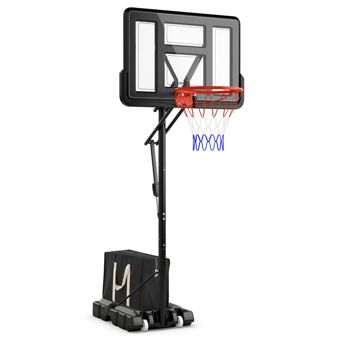 Outdoor Basketball Hoop System with Fillable Base and 2 Wheels-
