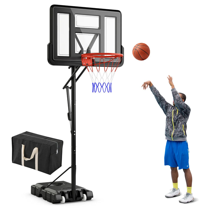 Outdoor Basketball Hoop System with Fillable Base and 2 Wheels-