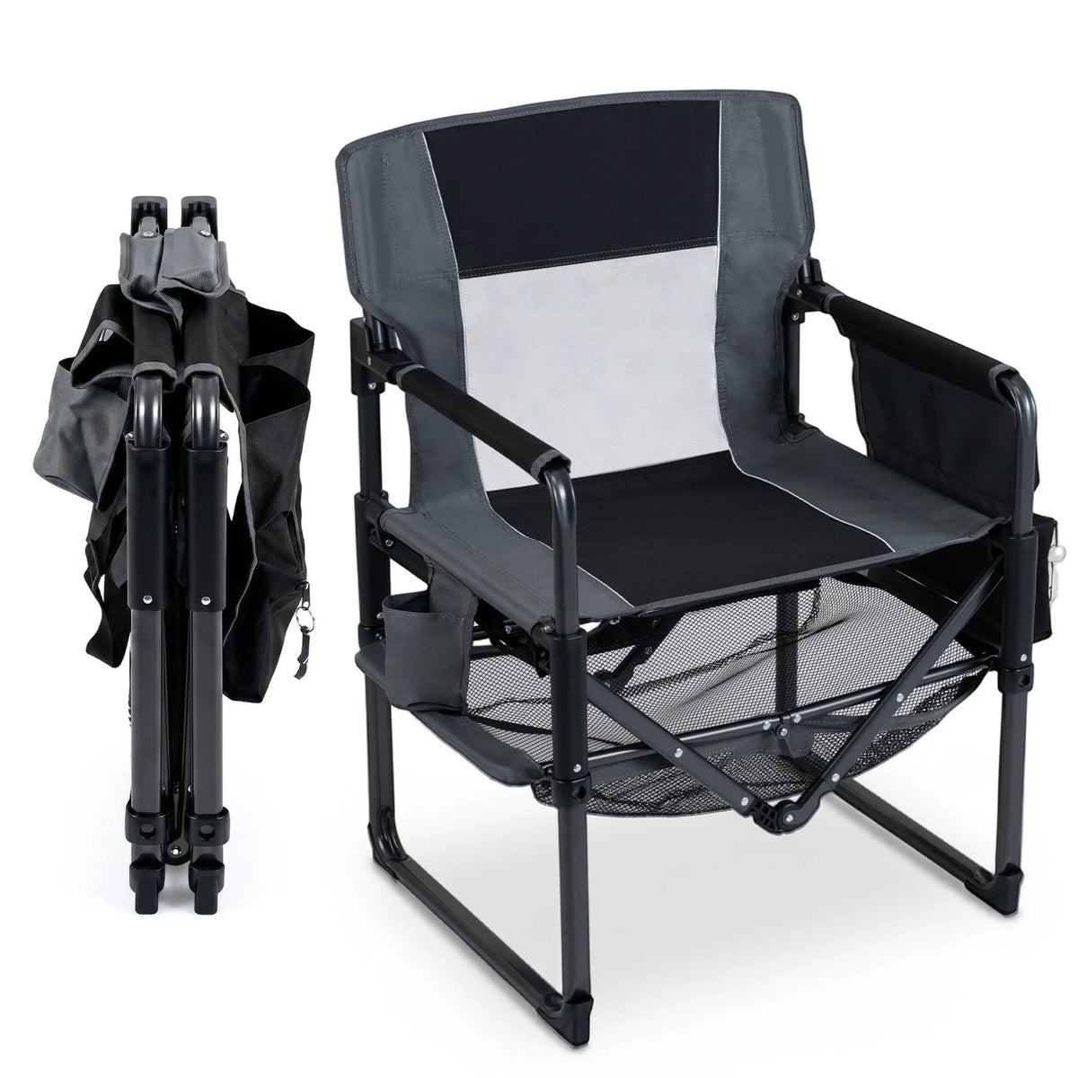 Outdoor Camping Chair with Cup Holder and Side Pocket-