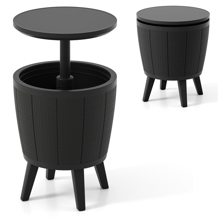 Outdoor Cool Cocktail Bar Table 38L Beer and Wine Cooler with Lift-Top-