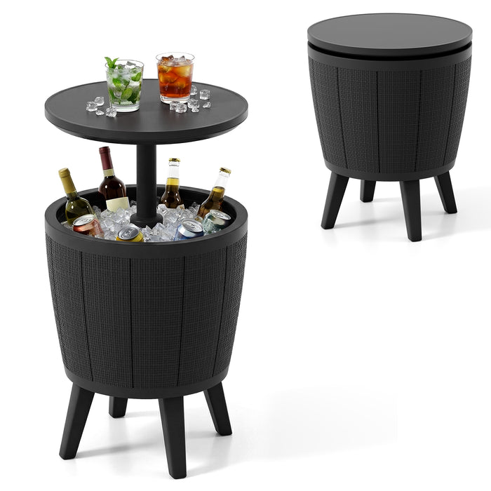 Outdoor Cool Cocktail Bar Table 38L Beer and Wine Cooler with Lift-Top-