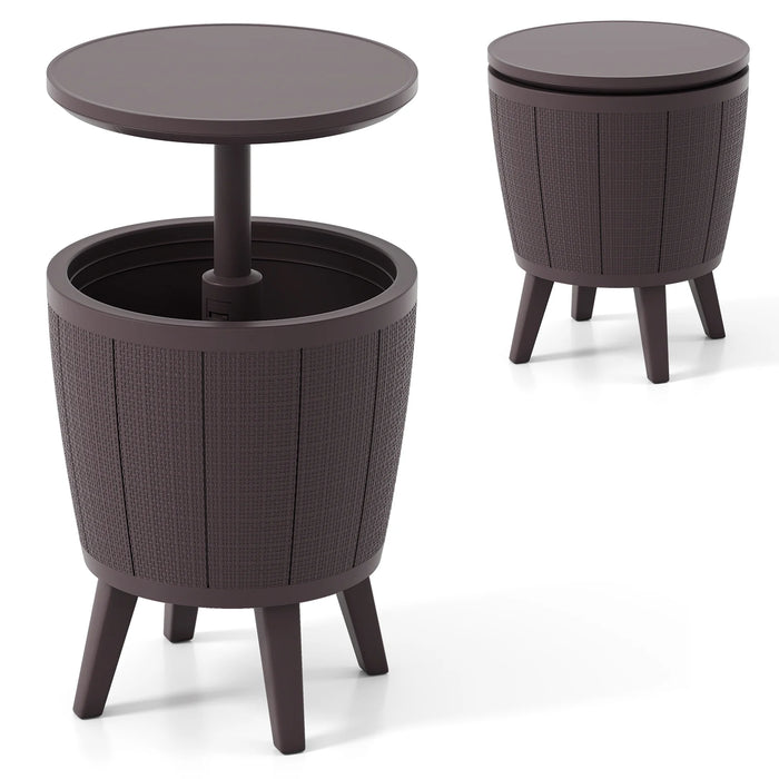 Outdoor Cool Cocktail Bar Table 38L Beer and Wine Cooler with Lift-Top-