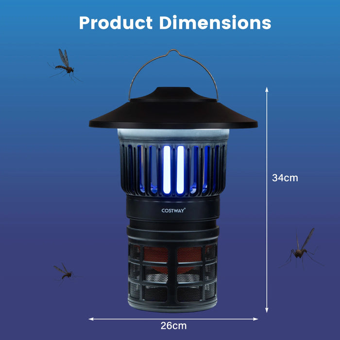 Outdoor Fly Trap with LED Lantern & Candle Lamp and Fan Suction