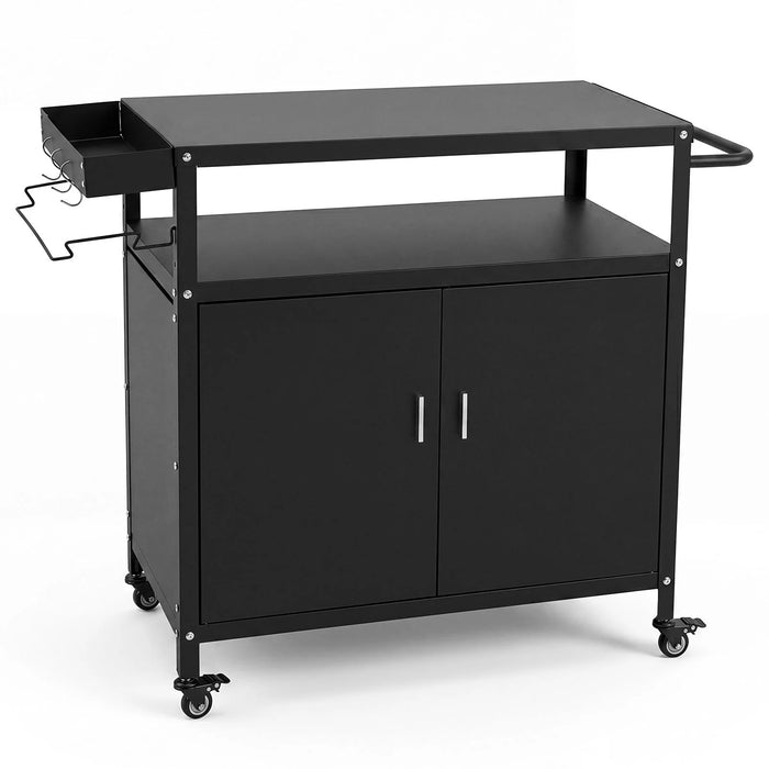 Outdoor Grill Cart with Storage Side Handle and Metal Top