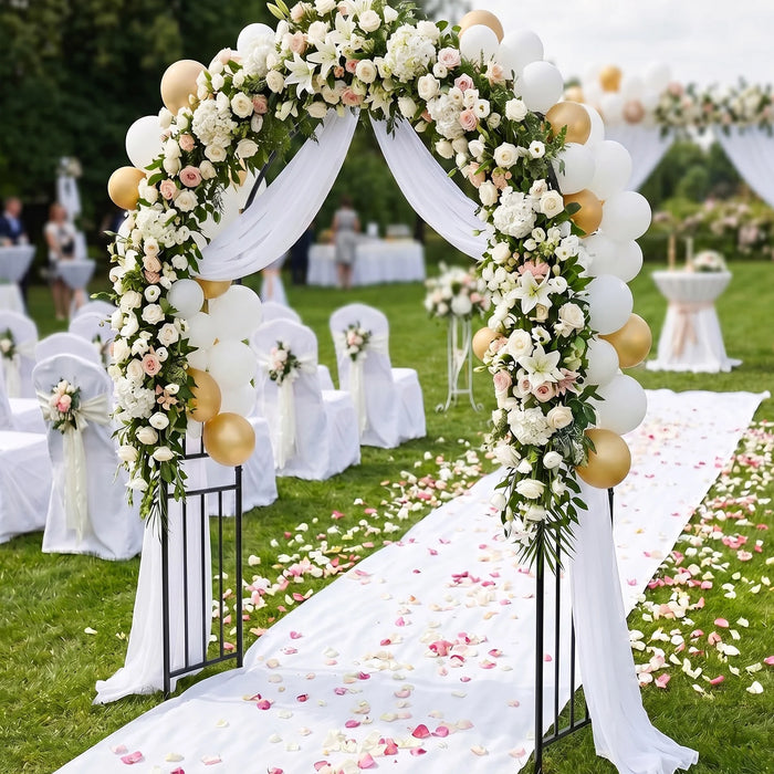 Outdoor Steel Arbor for Wedding Ceremony and Garden Lawn Party-