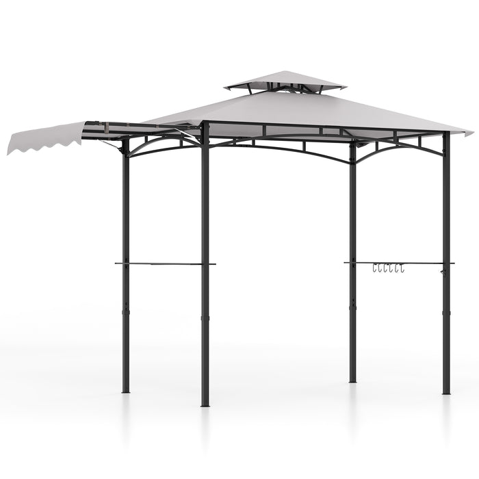 Outdoor Barbecue Canopy Tent Grill Gazebo with Side Awning-