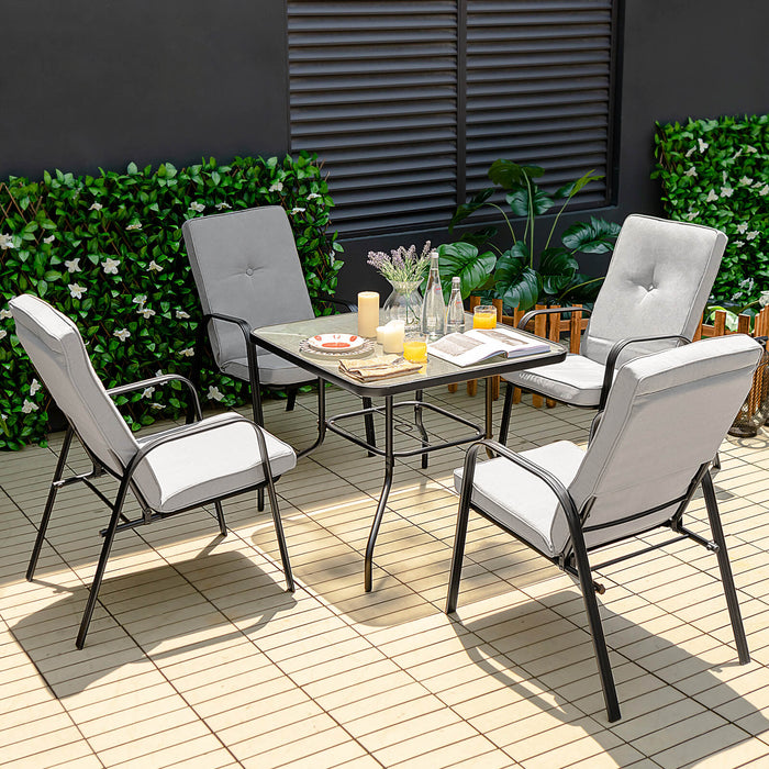 5-Piece Outdoor Dining Set with Removable Cushions