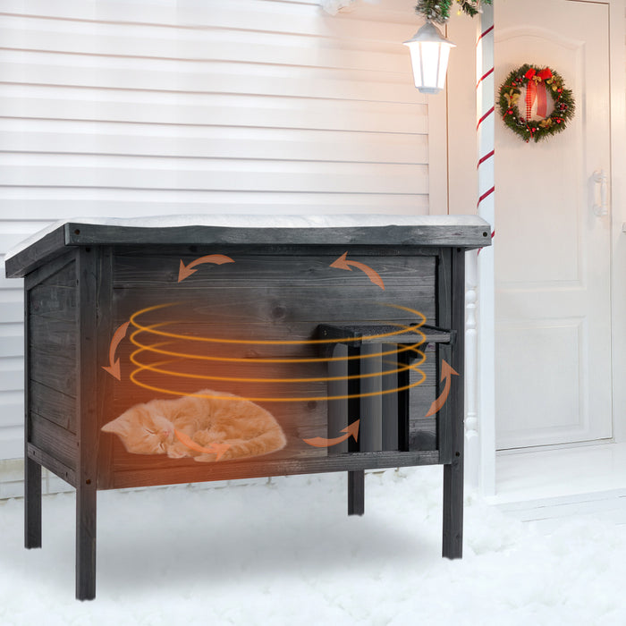 Weatherproof Outdoor Insulated Condo Feral Cat House for Winter-