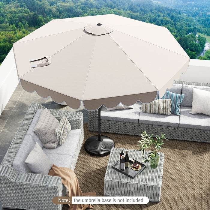 Outdoor Market Patio Umbrella with Crank Tilt Adjustment Ruffles-