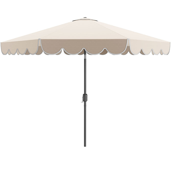 Outdoor Market Patio Umbrella with Crank Tilt Adjustment Ruffles-