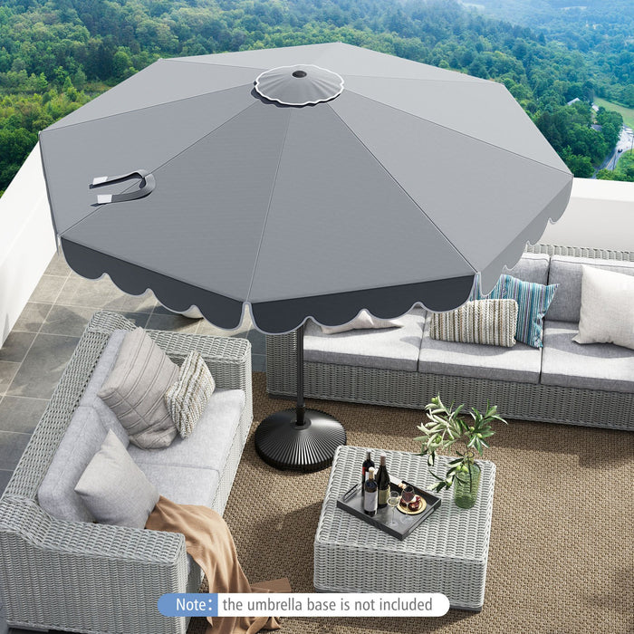 Outdoor Market Patio Umbrella with Crank Tilt Adjustment Ruffles-