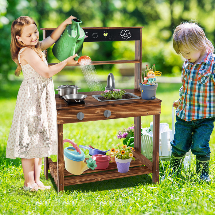 Kids' Outdoor Mud Kitchen - Rotatable Faucet, Removable Sink Included - Perfect Playset for Outdoor Play and Exploration