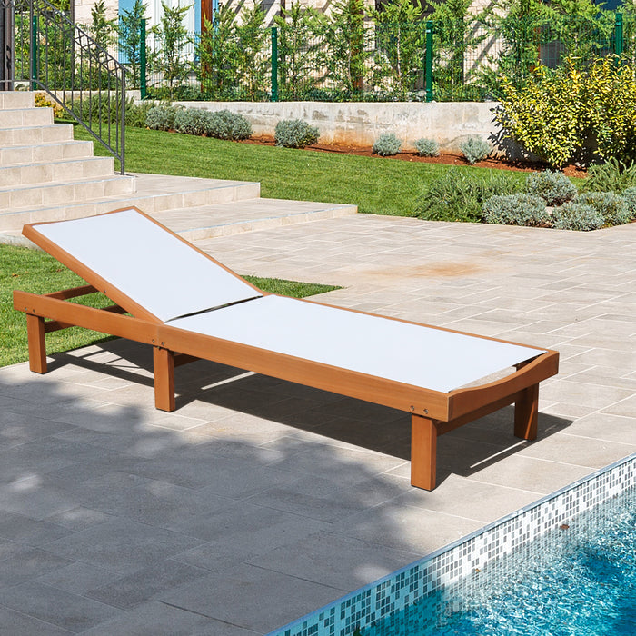 Outdoor Patio Fabric Chaise Lounge Chair 5-
