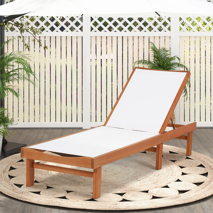 Outdoor Patio Fabric Chaise Lounge Chair 5-