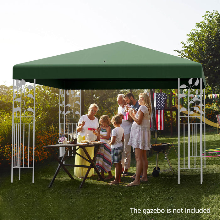 Outdoor Patio Pavilion Cover with Hook and Loop Fastener-Dark Green