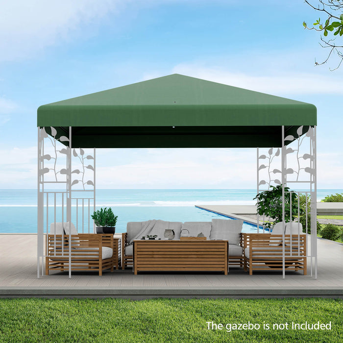 Outdoor Patio Pavilion Cover with Hook and Loop Fastener-Dark Green