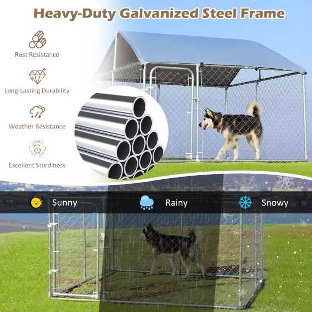 Pet Paradise Outdoor Playpen - All-Weather Enclosure with Roof & Door - Ideal for Dogs and Pets for Safe Outdoor Enjoyment