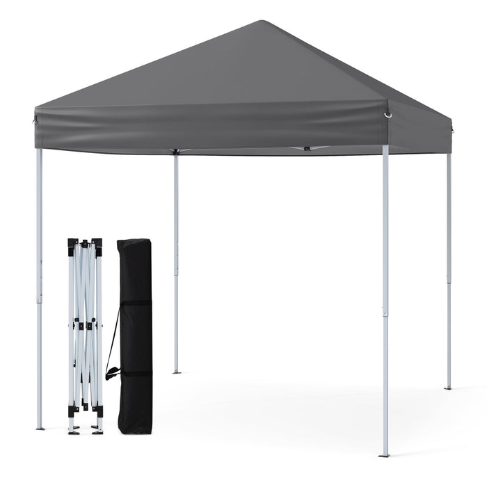 Outdoor Folding Pop-up Canopy with Adjustable Heights and Carrying Bag-White