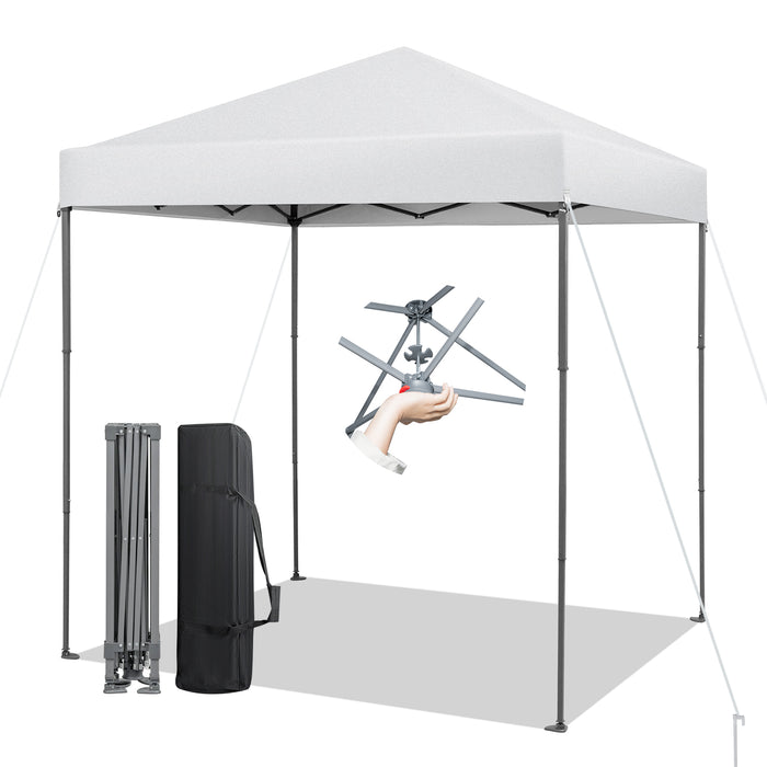 Pop-Up Canopy 198 x 198 cm - White Outdoor Shelter with Adjustable Heights - Ideal for Various Outdoor Events and Activities