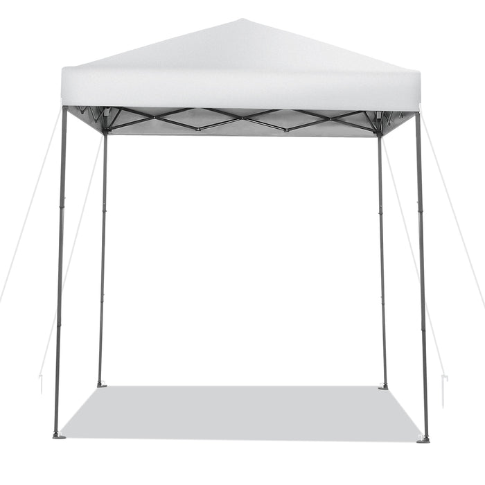 Pop-Up Canopy 198 x 198 cm - White Outdoor Shelter with Adjustable Heights - Ideal for Various Outdoor Events and Activities