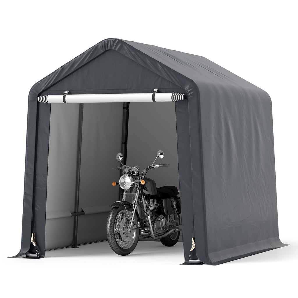 Outdoor Portable Storage Shelter with Roll up Zipper Door-