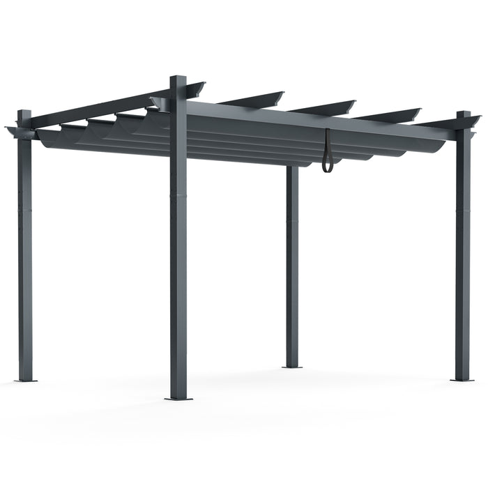 2.9 x 3.6 m Outdoor Retractable Pergola with Canopy Cover-