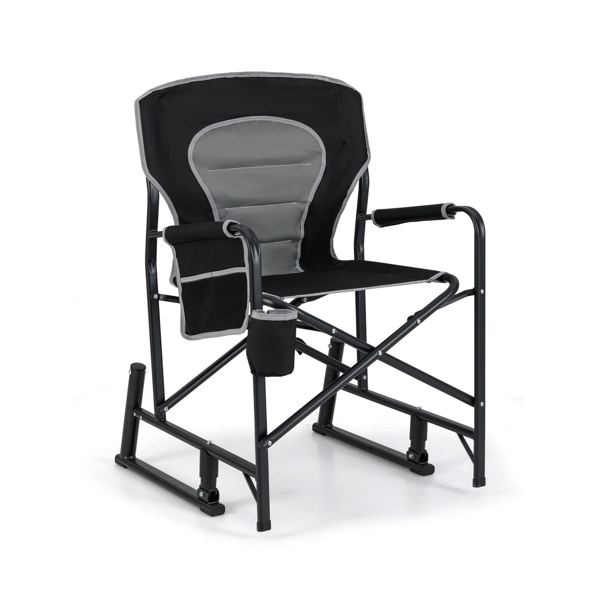 Piston Rocking Camp Chair Outdoor Rocker Camping Chair Portable Foldable Rocking Chair- — Shopsta UK