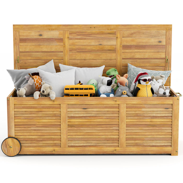 OutdoorGear Model 700 - Mobile Patio Storage Box with Two Wheels - Ideal for Garden Equipment Space Solution