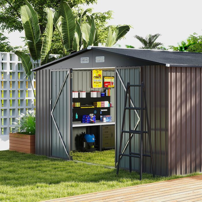 Outdoor Storage Shed Large Utility Tool House with 4 Air Vents-
