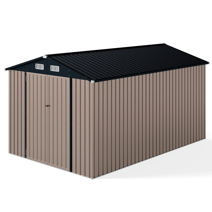 Outdoor Storage Shed Large Utility Tool House with Top Sloping Design-