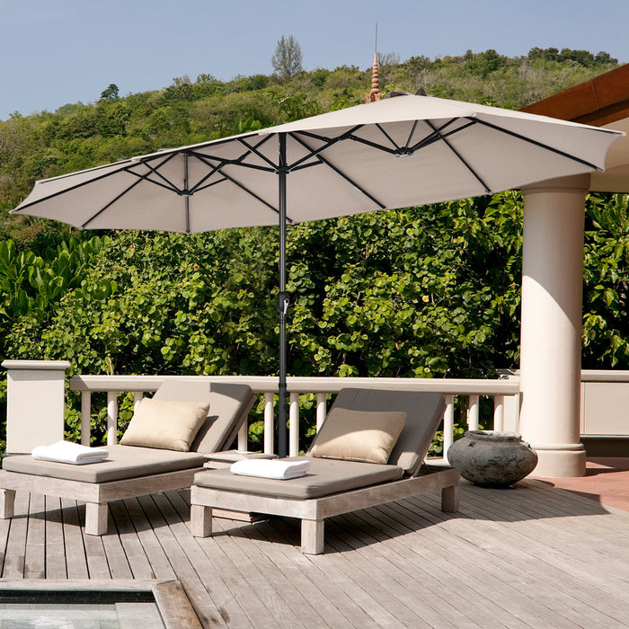 Double Sided Outdoor Umbrella with Crank Handle - 460 cm Diameter, Easy Deployment - Perfect Shade Solution for Outdoor Spaces