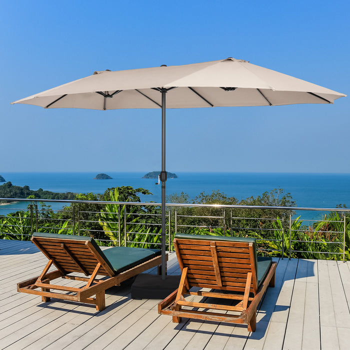 Double Sided Outdoor Umbrella with Crank Handle - 460 cm Diameter, Easy Deployment - Perfect Shade Solution for Outdoor Spaces