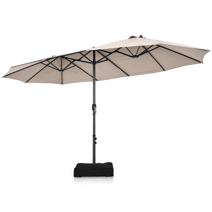 Double Sided Outdoor Umbrella with Crank Handle - 460 cm Diameter, Easy Deployment - Perfect Shade Solution for Outdoor Spaces