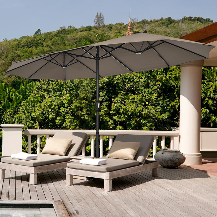 Double Sided Outdoor Umbrella with Crank Handle - 460 cm Diameter, Easy Deployment - Perfect Shade Solution for Outdoor Spaces