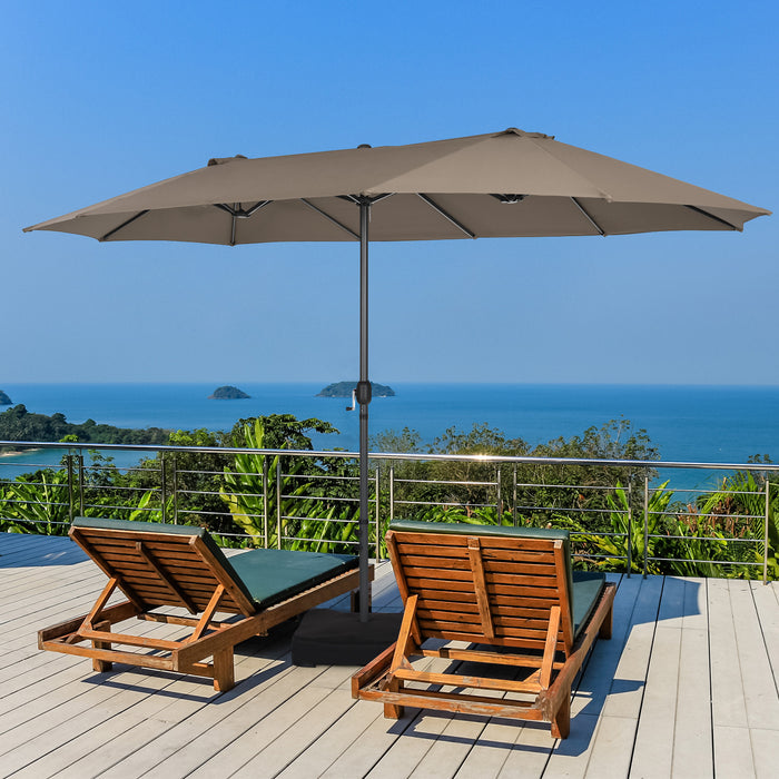 Double Sided Outdoor Umbrella with Crank Handle - 460 cm Diameter, Easy Deployment - Perfect Shade Solution for Outdoor Spaces
