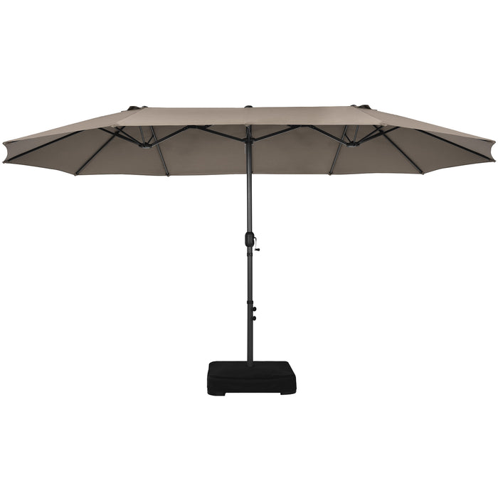 Double Sided Outdoor Umbrella with Crank Handle - 460 cm Diameter, Easy Deployment - Perfect Shade Solution for Outdoor Spaces