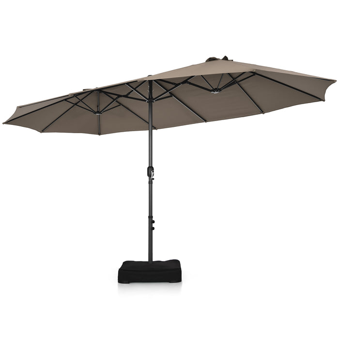 Double Sided Outdoor Umbrella with Crank Handle - 460 cm Diameter, Easy Deployment - Perfect Shade Solution for Outdoor Spaces